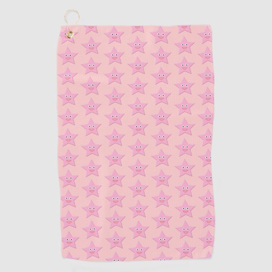  roze Star Golf Towel Golfhanddoek (Voorkant)