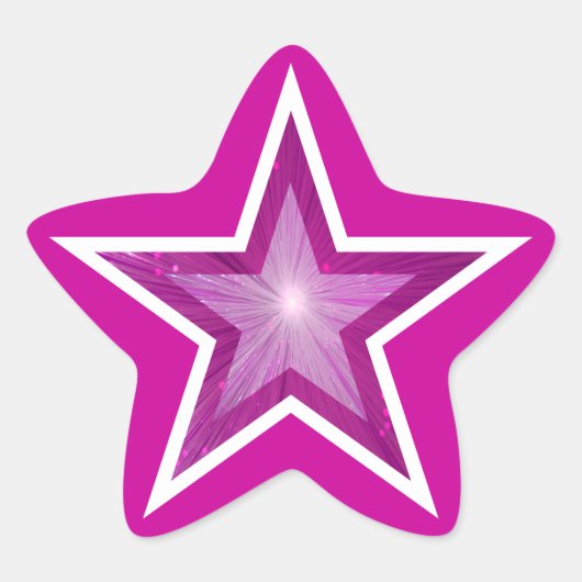 Roze Star-vormige sticker roze (Voorkant)