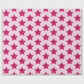 Roze Star Wrapping Paper Cadeaupapier (Vlak)