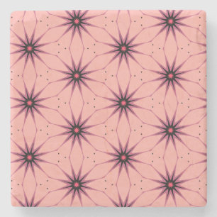Roze Starburst geometrische patroonlamp Stenen Onderzetter