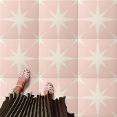 roze Starburst Mid Century Modern  Tegeltje