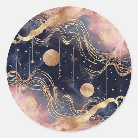 Roze Stardust Abstracte aangepaste envelop zegel (Voorkant)