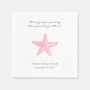 Roze Starfish Bruiloft of meisje Baby shower serve Servetten