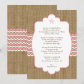 Roze Starfish meisje baby shower dank u notities Kaart (Voorkant / Achterkant)