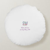 Roze Starfish Nursery Pillow Rond Kussen (Achterkant)