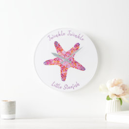 Roze Starfish Nursery Wall klok