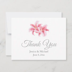 Roze Stargazer Lilies Bedankkaart