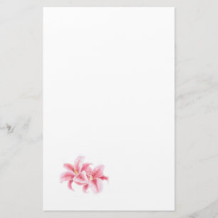 Roze Stargazer Lilies Briefpapier