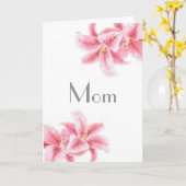 Roze Stargazer Lilies Kaart (Gele Bloem)