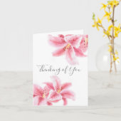 Roze Stargazer Lilies Kaart (Gele Bloem)