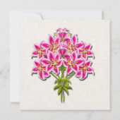 Roze Stargazer Lilies Wedding Uitnodiging (Achterkant)
