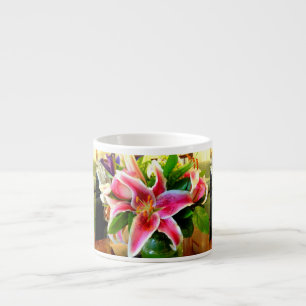 roze stargazer lily espresso mok