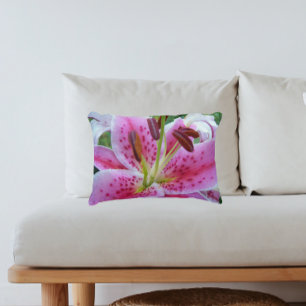 Roze Stargazer Lily Floral Decoratief Kussen