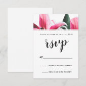 Roze Stargazer Lily Floral RSVP Kaartje (Voorkant / Achterkant)