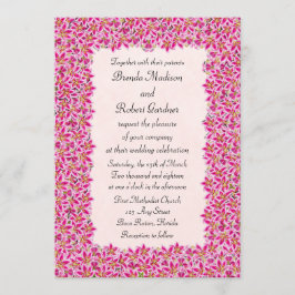 Roze Stargazer Lily Garden Wedding Uitnodiging