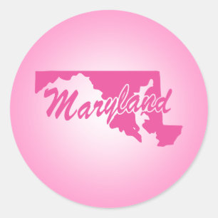 Roze State Maryland Classic Round Sticker