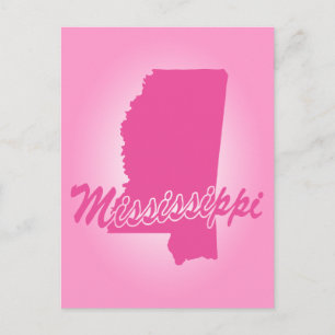 Roze State Mississippi Briefkaart