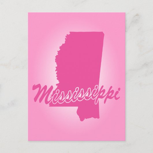 Roze State Mississippi Briefkaart (Voorkant)