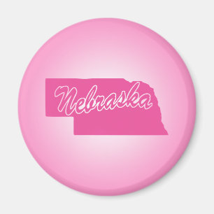 Roze State Nebraska Magnet Magneet