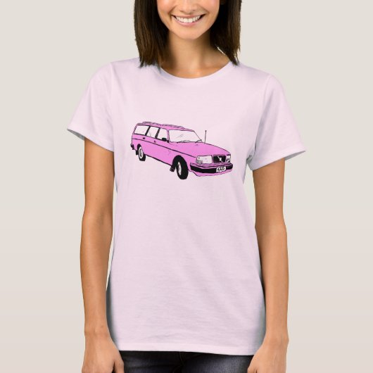  Roze station Wagon T-shirt (Voorkant)
