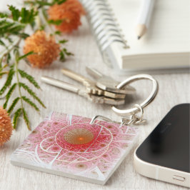 Roze Steampunk Abstract Sleutelhanger