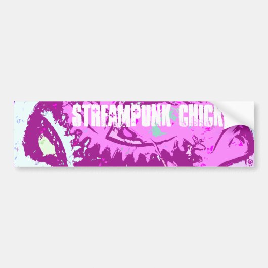 roze steampunk bumpersticker (Voorkant)