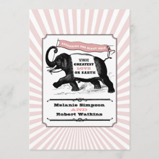Roze Steampunk Circus Uitnodiging - Basispapier