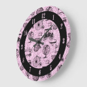 Roze Steampunk Pattern Wall klok (Hoek)