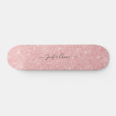 Roze steen Glitter Custom Name Skateboard (Horizontaal)