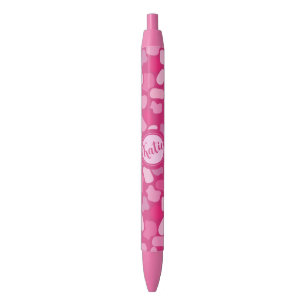 Roze Steen Patroon- Zwarte Inkt Pen
