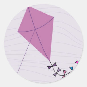 Roze steen ronde sticker