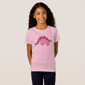 Roze Stegosaurus T-shirt (Voorkant volledig)