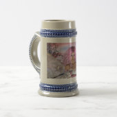 roze stein bierpul (Voorkant links)