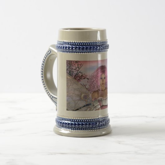 roze stein bierpul (Voorkant links)