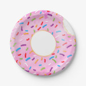Roze stekelrok Donut Pool Float Papieren Bordje (Voorkant)