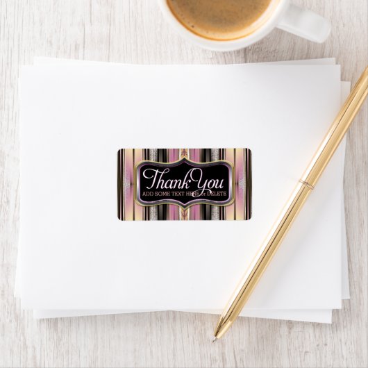 roze stekels Dank je Sticker labels (Insitu)