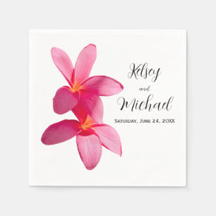 Roze stekelstokbloemen, tropisch, Floral Wedding, Servet