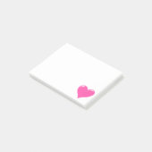 Roze stekende noot bij het hart post-it® notes (Schuin)
