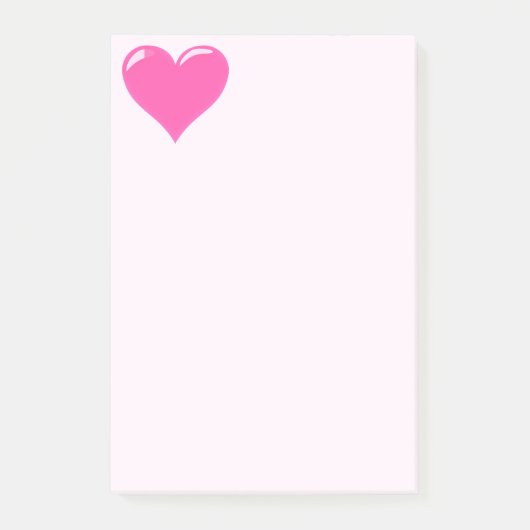Roze stekende noot bij het hart post-it® notes (Voorkant)