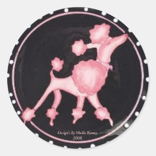 Roze stekker ronde sticker