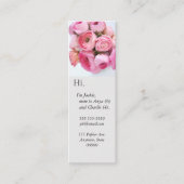 Roze stelletje bladwijzer mini visitekaartje (Voorkant)