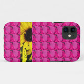 Roze stenen met bloembollen en initialen Case-Mate iPhone case (Achterkant (horizontaal))