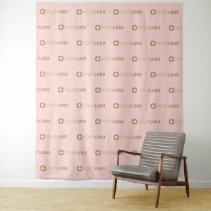 Roze Step & Repeat Logo Zakelijk Evenement Achterg Wandkleed