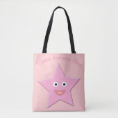  roze ster aangepaste Canvas tas (Voorkant)