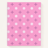 Roze Ster Bloemblad Stippenpatroon Notitieboek (Voorkant)