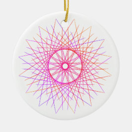 Roze Ster Doodle Ceramic#28 Keramisch Ornament