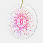 Roze Ster Doodle Ceramic#28 Keramisch Ornament (Links)