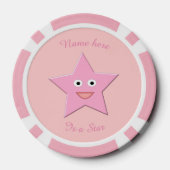  roze ster op maat poker chips (Achterkant)