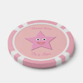  roze ster op maat poker chips (Enkel)