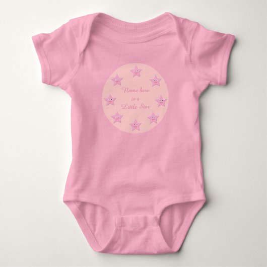 roze ster op maat romper (Voorkant)